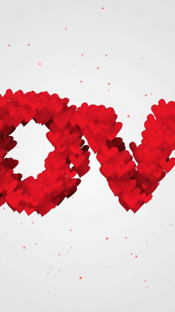 love image, heart, 4k (vertical)