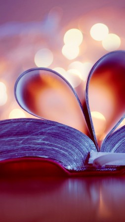 love image, heart, book, 4k (vertical)