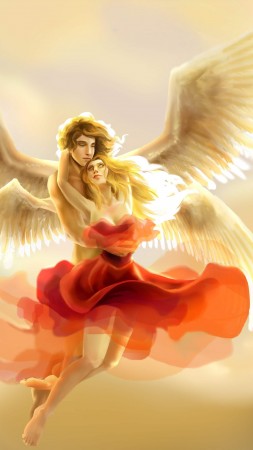 love image, heart, 5k, angel (vertical)