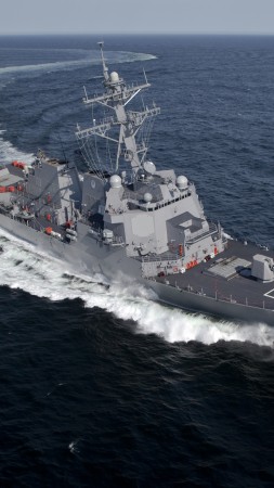 USS Jason Dunham, DDG-109, Arleigh Burke-class, destroyer, U.S. Navy, sea, maneuver (vertical)