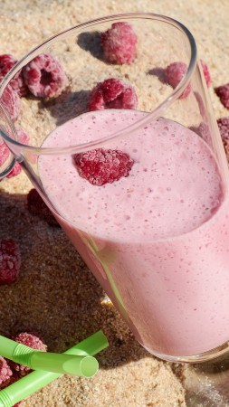 drinks, cocktails, fruit, raspberry, 4k (vertical)