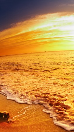 beach, 5k, 4k wallpaper, 8k, ocean, sea, sunset, travel (vertical)