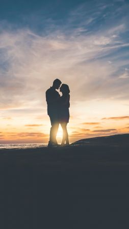 love image, couple, sky, 4k (vertical)