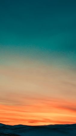 sunset, sky, mountains, 4k (vertical)