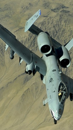 Thunderbolt II, jet aircraft, Fairchild Republic, A-10, attack aircraft, U.S. Air Force (vertical)
