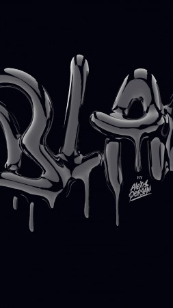 typography, abstract, 3D, black, 4k (vertical)