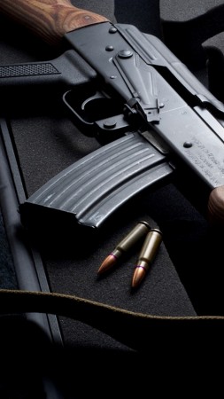 AK-74, Kalashnikov, AK-47, assault rifle, Russia, USSR, modern, bullets (vertical)