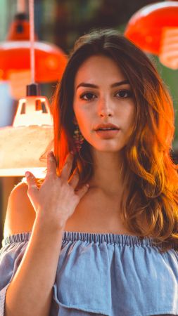 Celine Farach, beauty, redhead, 5k (vertical)