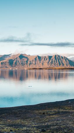 Joekulsarlon, lagoon, ocean, mountains, coast, 5k (vertical)