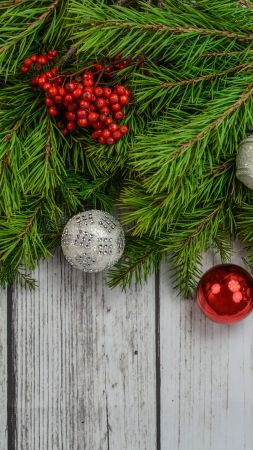 Christmas, New Year, toys, fir-tree, 4k (vertical)
