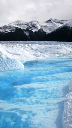 mountains, glacier, Chile, snow, 4k (vertical)