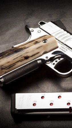 Cabot 1911, pistol, 4K, silver (vertical)