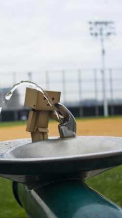 Danbo, water, 4K (vertical)