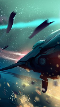 Elite: Dangerous, game, space simulator, sci-fi, spaceshipr, battle, space, stars, art, screenshot, 4k, 5k, PC, 2015 (vertical)