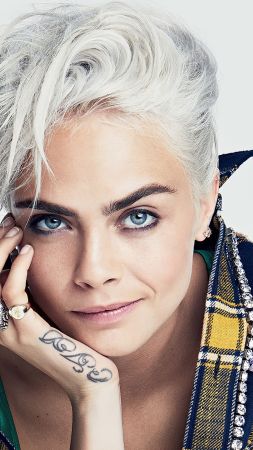 Cara Delevingne, top fashion models, 4K (vertical)