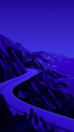 iOS 14.2, artwork, night, 4K (vertical)