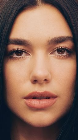 Dua Lipa, singer, brunette, 4K (vertical)
