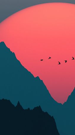 sunset, dark, 4K (vertical)