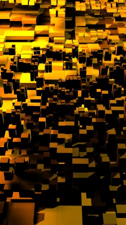 polygon, 4k, 5k wallpaper, 8k, 3d, cube, green, orange, blue, background (vertical)