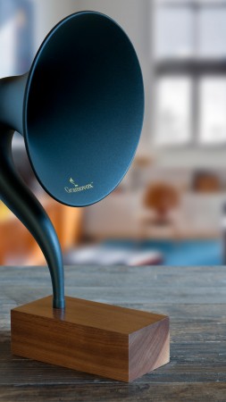 Gramovox, bluetooth, gramophone, music, sound, blue, room, nostalgia (vertical)