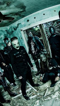 Slipknot, Top music artist and bands, Corey Taylor, Mick Thomson, Jim Root, Craig Jones, Sid Wilson, Shawn Crahan, Chris Fehn (vertical)