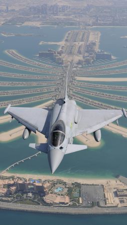 Eurofighter Typhoon, attack, aircraft, fighter, Royal Air Force, German Air Force, Italian Air Force, Spanish Air Force (vertical)