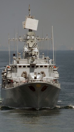 Hetman Sahaydachniy, U130, fregat, Ukrainian Navy (vertical)