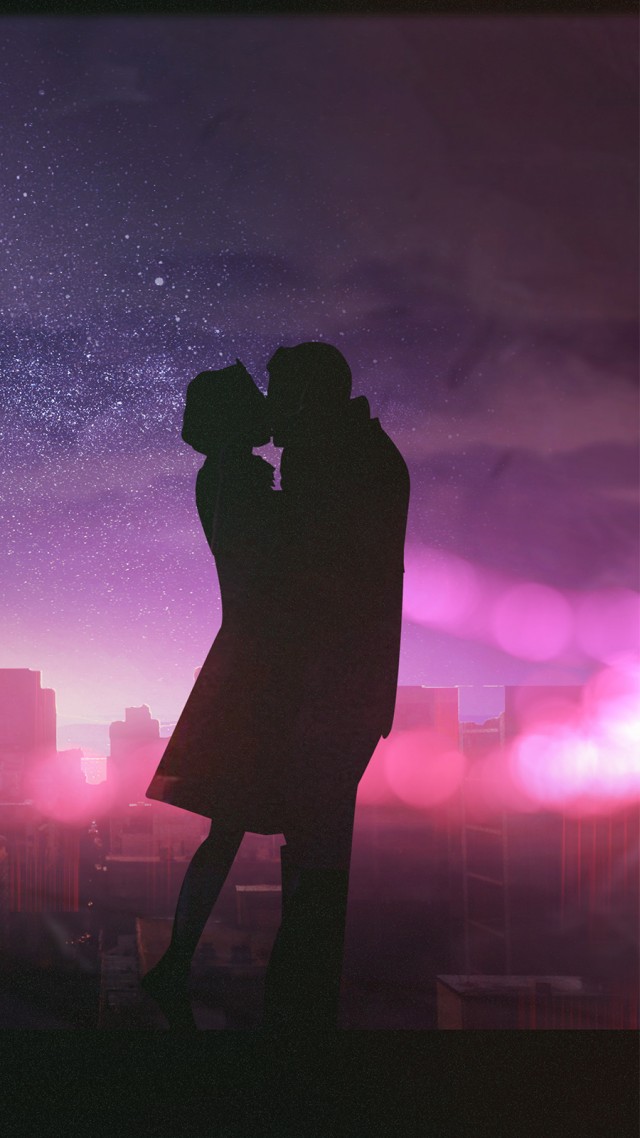 love image, kiss, 4k (vertical)